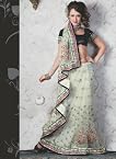 White Nt Saree with Buttas
