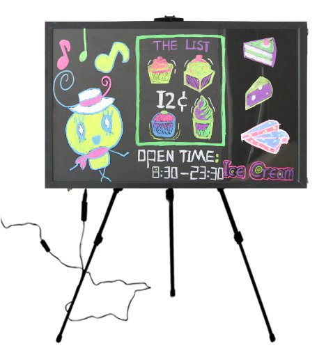 LED Writable Menu Board Message Board Sign 35'' X 23'' with 6 Markers Pens - Electronic Gifts