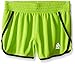 adidas Big Girls' Knit Short 3 Inseam, Semi Solar Slime/Dark Grey, Medium/10-12