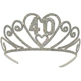 Glittered 40 Tiara Party Accessory (1 count) (1/Pkg)