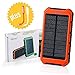 Solar Charger, Portable Solar Power Bank 10000mAh Dual USB Battery Charger External Backup Power Pack for Cell Phone Camera GPS Tablets and Other 5V USB Devices-Orange primary