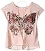 Beautees Girls' Big 2pctop W/Bfly Top Lace Back