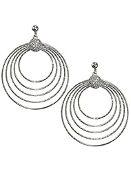Stunning Sterling Silver Dangle Round Dazzler Earrings