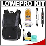 Lowepro Versapack 200 AW Digital SLR Camera Backpack Case (Black/Gray) + Accessory Kit for Canon Rebel T3, T3i, T1i, T2i, EOS 60D, 50D, 5D, 7D, Nikon D3000, D3100, D5000, D7000, D300s, Olympus Evolt E-5, E-30, E-620 and Sony Alpha A560, A580, A33, A55
