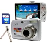 SVP Xthinn-737 Silver 7MP 3x Optical zoom 3-inch LCD Digital Camera + FREE 1GB High Speed SD Memory Card & Tripod