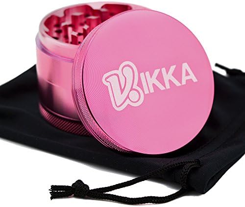 Vikka Online 4 Piece Tobacco, Weed Grinder and Herb Smasher, Pink