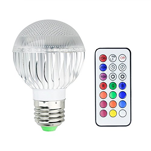 3W LED Globe Bulb - E27/E26 Medium Screw Base RGB Multi-color Light Bulb AC 85-265V 16 Color Changing Lamp with 24 Keys IR Remote Control for Club / Bar / KTV / Party / Show