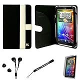 Black White Canvas Jacket Portfolio Cover Carrying Protective Case for HTC  ....