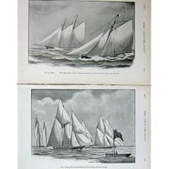 Antike Yacht des Druck-1917, die Sport-Segelboote L�uft