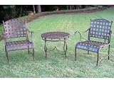 Santa Fe Iron Bistro Set of Three (Matte Brown) (36"H x 22"W x 19"D)