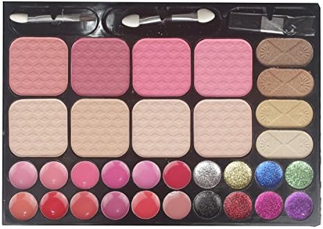 Ecvtop Make up Kit Eyebrow Powder Eye Shadow Lip Gloss with Mirror Leopard / Square Gift Set (8823-2 Brown Leopard)