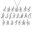 Eve's Addiction Sterling Silver Script Initial Pendants, Initial K
