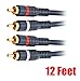 iMBAPrice® 12 feet 2RCA Male to 2RCA Male Home Theater Audio Cable (12 Feet, Black)