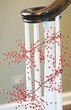 6' Glitter Berry Garland, Red Crystal, Christmas Decorations, Shapeable Wire Construstion,