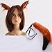 LYLAS Cute Fox Plush Fluffy Ears Tail Cosplay Accessories