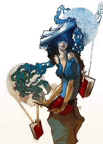 "Flying Books" By Viktor Miller Gausa Art Tote 14.5" X 15.5"