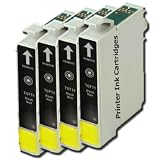 4 T0711 Black Compatible Printer Ink Cartridges To Replace T0711 For use with Epson Stylus SX215 SX515W SX218 SX415 SX115 SX400 S21 SX105 SX600FW SX110 SX200 SX210 SX205 SX510W SX610FW SX100 S20 SX410 SX405 Wifi BX300f BX310FN BX610FW B40W BX600FW DX4400