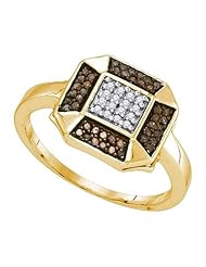 0.20CTW COGNAC DIAMOND FASHION RING