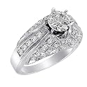 14K Diamonds semi-mount with 32 Rounds and 10 P.Cut Diamonds (center stone not included)