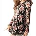 hee Grand Women's Flower Print Round Neck Chiffon Blouse