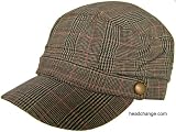 Plaid Summer Newsboy Cap Micro Houndstooth Engineer Hat Golf Fahion Punk Brass Button Military Strap Driver