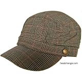 Plaid Summer Newsboy Cap Micro Houndstooth Engineer Hat Golf Fahion Punk Brass Button Military Strap Driver