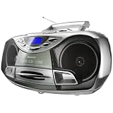 Karcher RR510 Tragbares Stereo Radio (CD/MP3-Player, UKW-Radio, Kassette, USB 2.0,  100 Watt (PMPO)) silbervon "Karcher Industrial..."