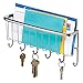 InterDesign Axis Mail, Letter Holder, Key Rack Organizer for Entryway, Kitchen - Wall Mount, Chrome