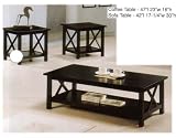 ELEGANT 3 PC COFFEE TABLE SET IN CAPPUCCINO