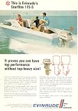 1969 Gold Evinrude Starflite 115-S Boat Motor on Sportcraft Imperial Boat: Print Ad / Poster