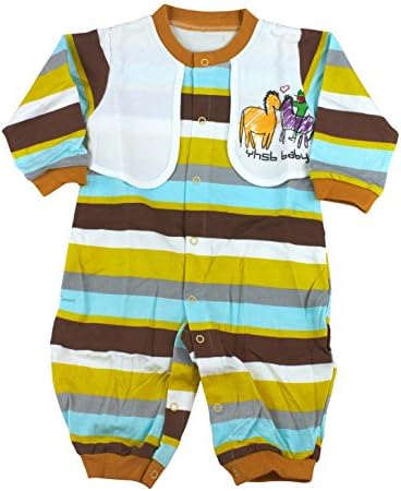 Hermione Baby Unisex Rompers for Spring and Autumn, Cartoon Printing Contrast-collar 9220Y