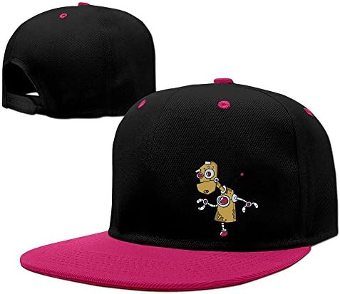 CINROPER Adjustable One-legged Robot Snapback Flatbrim Cap Pink One Size