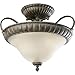 Progress Lighting P3636-87 2-Light Semi-Flush Fixture with Antique Stone Glass, Fieldstone