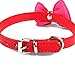mokingtop Hot Cute Knit Bowknot Adjustable PU Leather Dog Puppy Pet Collars Necklace