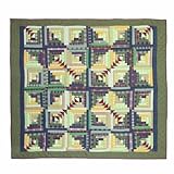 Patch Magic Queen Wild Goose Log Cabin Duvet Cover, 88-Inch by 98-Inch