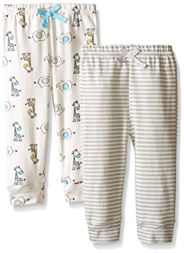 BON BEBE Baby Best Friends 2 Pack Assorted Pant Set, Neutral, 3-6 Months