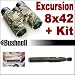 Bushnell Excursion 8X42 Waterproof / Fogproof Binocular (Realtree AP Camo) Plus Accessory Bundle