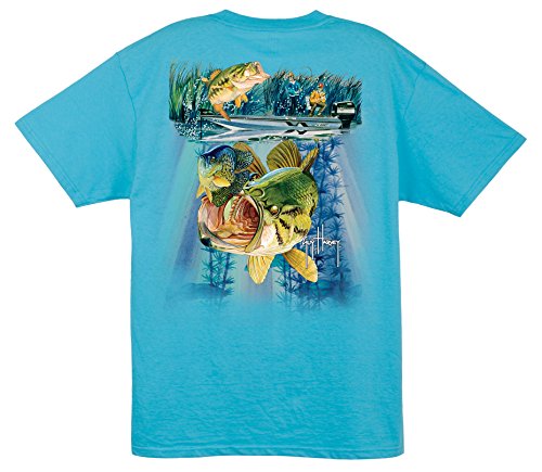 Guy Harvey Nitro Bass Aqua Blue Pocket T-shirt