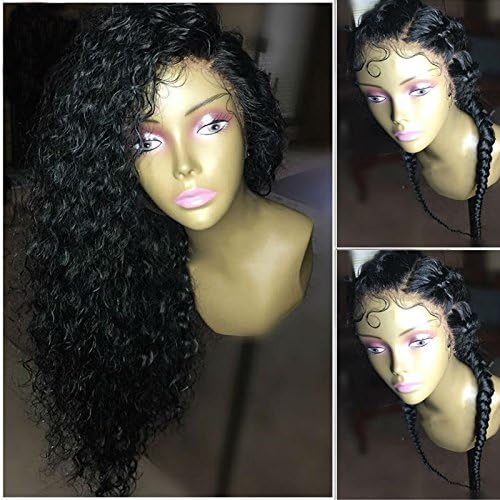 Yazi Hair 8A Glueless Full Lace Wig Brazilian Virgin Hair Lace Front Human Hair Wig Deep Curly Full Lace Human Hair Wigs for Black Women (14 inch with 130% density full lace wig)