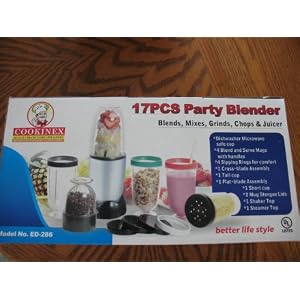 17 Pcs Party Blender Blends, Mixes, Grinds, Chops,and Juicer by 