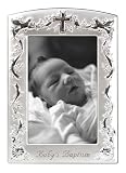 Malden Baby Baptism Two-Tone Picture Frame, Pewter