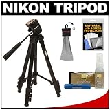 Nikon 44 Compact Photo Tripod with 2-Way Panhead (Black) + Cleaning Kit for Coolpix AW100, L26, S30, L810, P310, P510, P70000, S100, S1200pj, S3300, S4300, S6200, S6300, S8200 & S9300 Digital Cameras