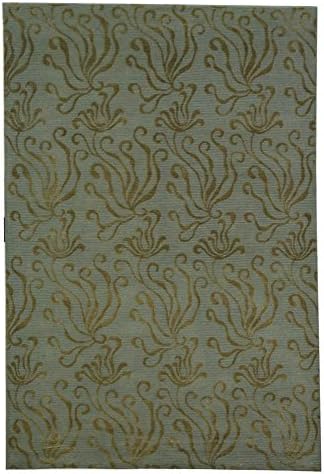 Martha Stewartx SAFAVIEH 3'9" x 5'9" Sea Glass MSR5424B Seaflora Silk & Wool Area Rug