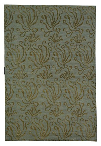 Martha Stewartx SAFAVIEH 3'9" x 5'9" Sea Glass MSR5424B Seaflora Silk & Wool Area Rug
