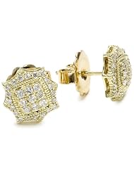 Judith Ripka "Diamond" Pave Cushion Earrings