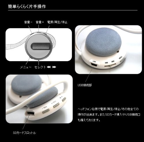 Cover image : VERSOS SDカード対応ヘッドフォン一体型ミュージックプレーヤー WIRE RACER ブラック SN-002-BK 31007