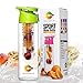23 Oz Sport Water Bottle With Fruit Infuser And Carrying Handle,With Locking Flip Top Lid And Carrying Handle - BPA FREE - Made With Tritan Copolyester-- (Many Color Option) (Green)