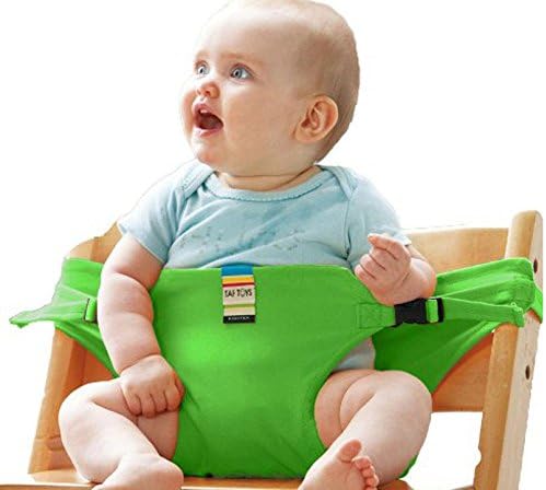 TAF Toys Infant Chair Portable Seat Dining Lunch Chair Seat Safety Belt Stretch Wrap Feeding Chair Harness Baby Booster Seat (green)