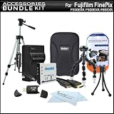 All In Accessory Kit For Fujifilm FinePix F550EXR F500EXR F80EXR Digital Camera Includes Replacement (1100Mah) NP-50 Battery + A/c D/c Rapid Travel Charger + Hard Case + 50" Tripod + Mini HDMI Cable + USB Reader + Flexible Tripod + Screen Protectors +More
