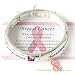 Pink Breast Cancer Ribbon Silvertone Bangle Bracelet
